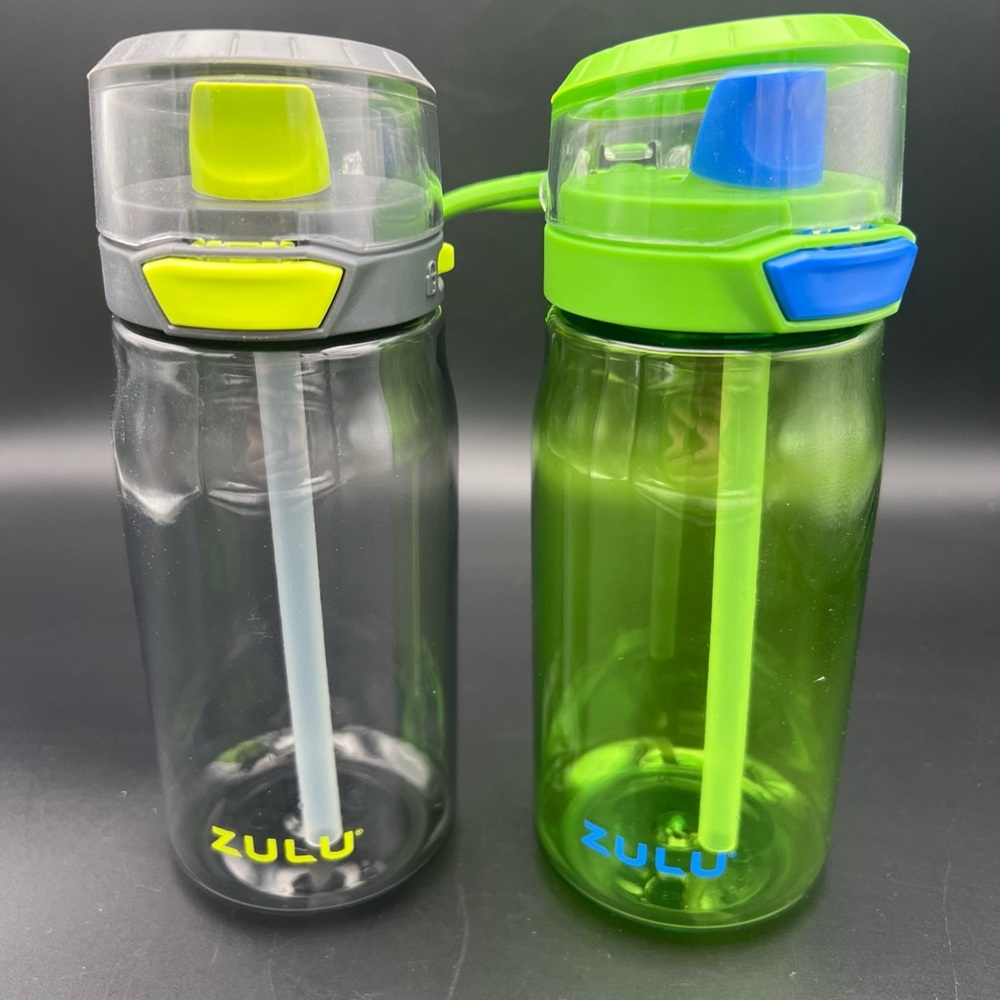 Zulu Green and Gray Water Bottles